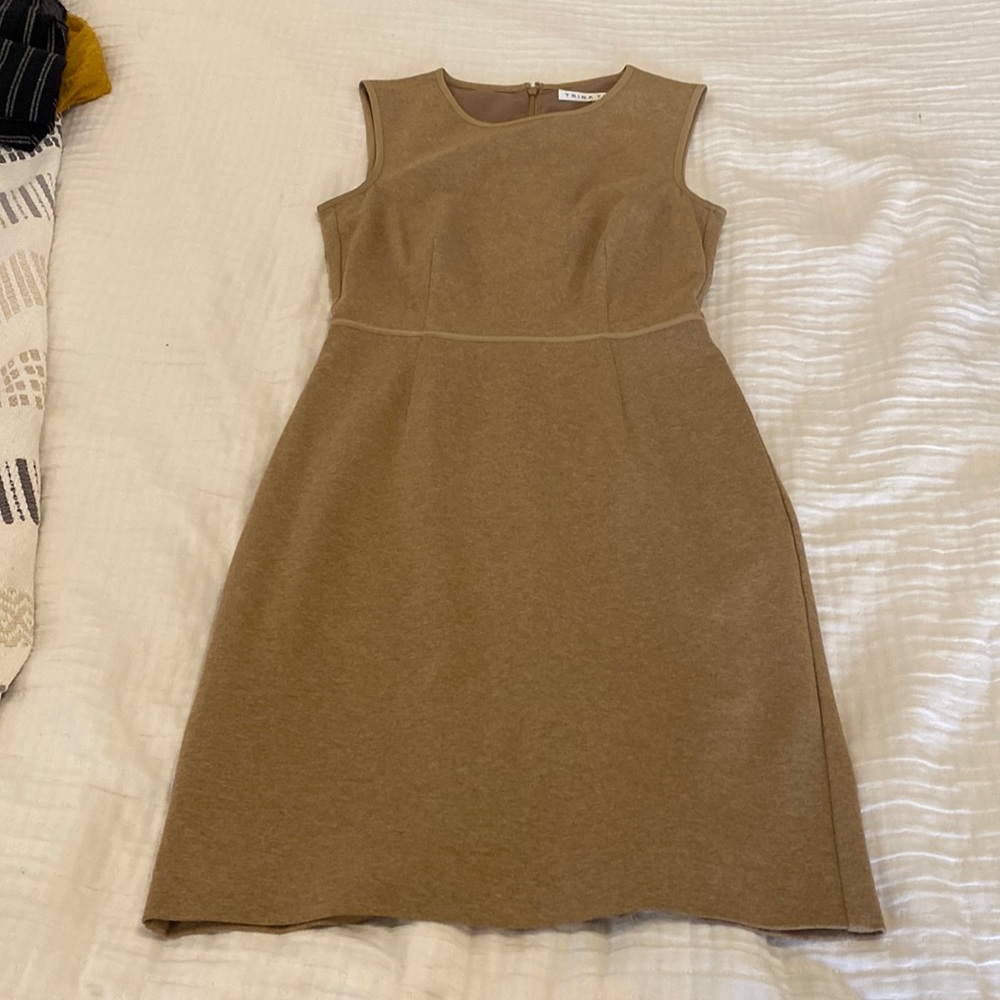 Trina turk taupe brown midis dress